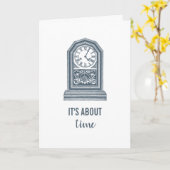 Het is over tijd Vintage klok Kaart (Gele Bloem)