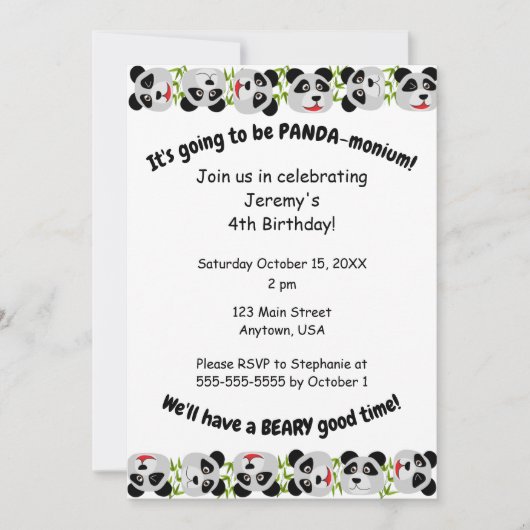 Het is Panda-monium Kaart (Voorkant)