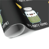 Het is Party Thyme Funny Herb Pun Dark BG Cadeaupapier (Rol Hoek)