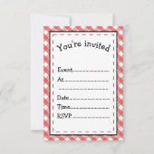 Het is Party Time Red Gingham Kaart (Voorkant)
