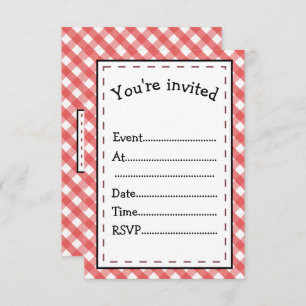 Het is Party Time Red Gingham Kaart