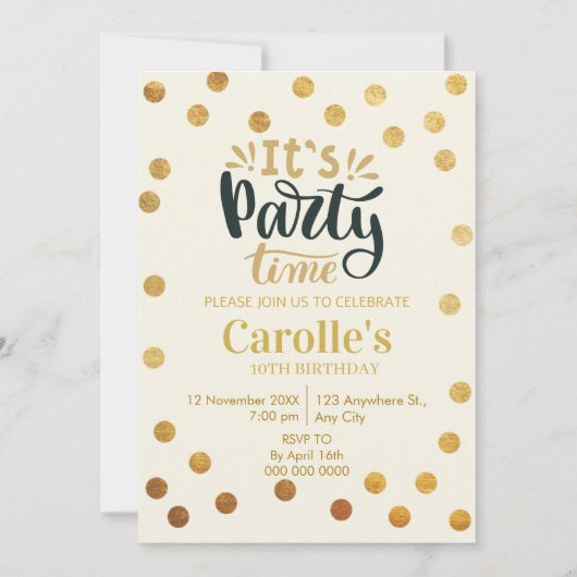 Het is Party Time Simple Birthday Kaart (Voorkant)