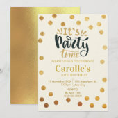 Het is Party Time Simple Birthday Kaart (Voorkant / Achterkant)