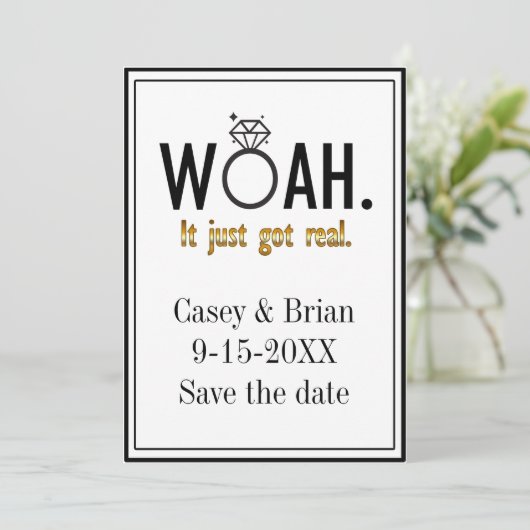 Het is pas echt, sla het Verloving Datum op Kaart (Staand voorkant)