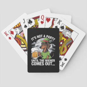 Het Is Pas Een Feest Als Er Een Dachshund Iers Bie Pokerkaarten