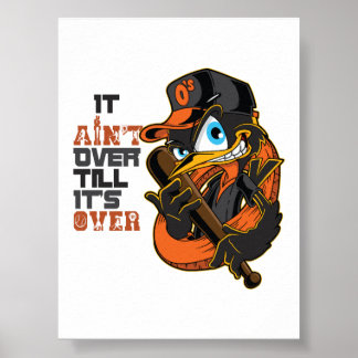 Het Is Pas Voorbij Als Het Voorbij Is Baseball Mot Poster