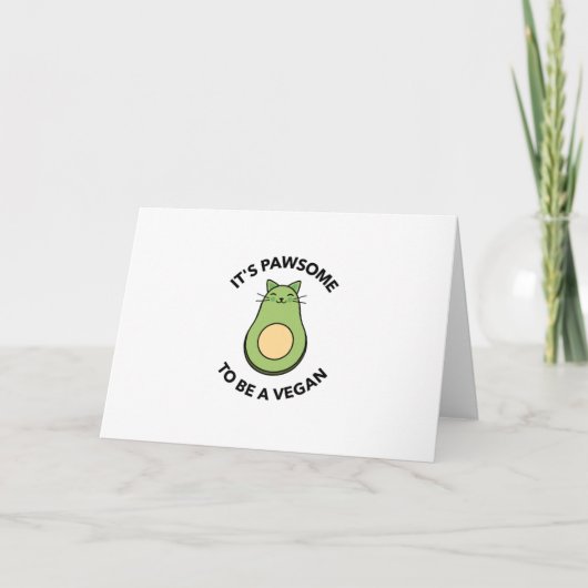 Het is pawsome om een vegan avocado te zijn feestdagen kaart (Voorkant)