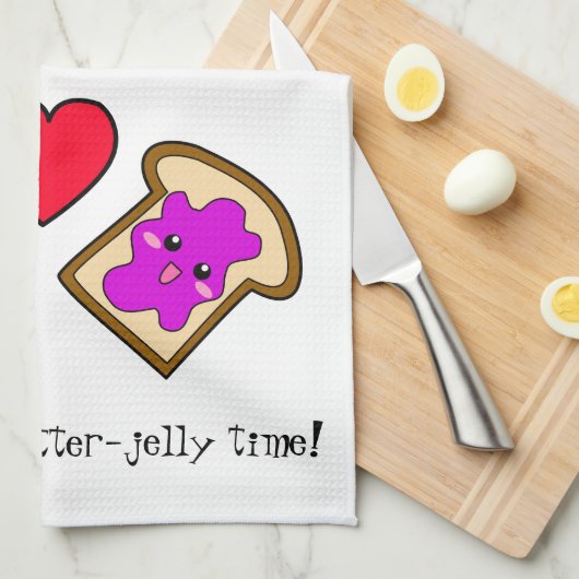 Het is Peanut-Butter-Jelly Tijd! Theedoek (Quarter Fold)