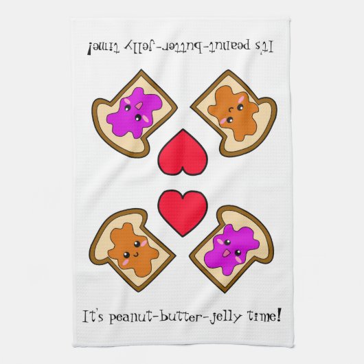 Het is Peanut-Butter-Jelly Tijd! Theedoek (Verticaal)