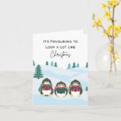 Het is Penguining om veel te lijken op Kerstmis -  Kaart (Gele Bloem)