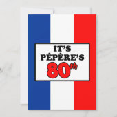 Het is Pepere's 80ste verjaardag Franse vlag Uitno Kaart (Voorkant)
