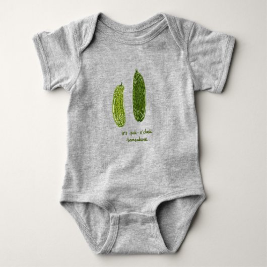 "Het is Pickle-o'clock Ergens" Baby Shirt (Voorkant)