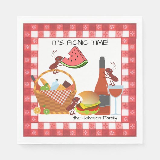 Het is Picnic Time Paper Napkin Servet (Voorkant)
