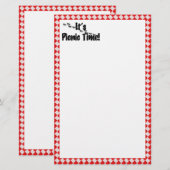 Het is Picnic Time. Rood Gecontroleerde tafelkledi Briefpapier (Voorkant / Achterkant)