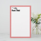 Het is Picnic Time. Rood Gecontroleerde tafelkledi Briefpapier (Staand voorkant)