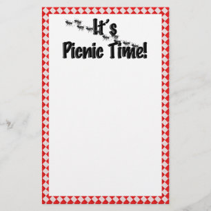 Het is Picnic Time. Rood Gecontroleerde tafelkledi Briefpapier