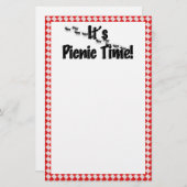 Het is Picnic Time. Rood Gecontroleerde tafelkledi Briefpapier (Voorkant / Achterkant)