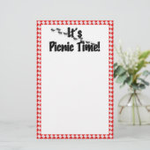 Het is Picnic Time. Rood Gecontroleerde tafelkledi Briefpapier (Staand voorkant)