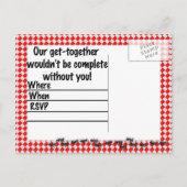 Het is Picnic Time. Rood Gecontroleerde tafelkledi Uitnodiging Briefkaart (Achterkant)