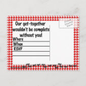 Het is Picnic Time. Rood Gecontroleerde tafelkledi Uitnodiging Briefkaart (Achterkant)