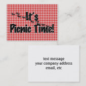 Het is Picnic Time. Rood Gecontroleerde tafelkledi Visitekaartje (Voorkant / Achterkant)