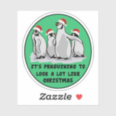 Het is pinguïn om veel te lijken op Kerstmis. Sticker (Vel)