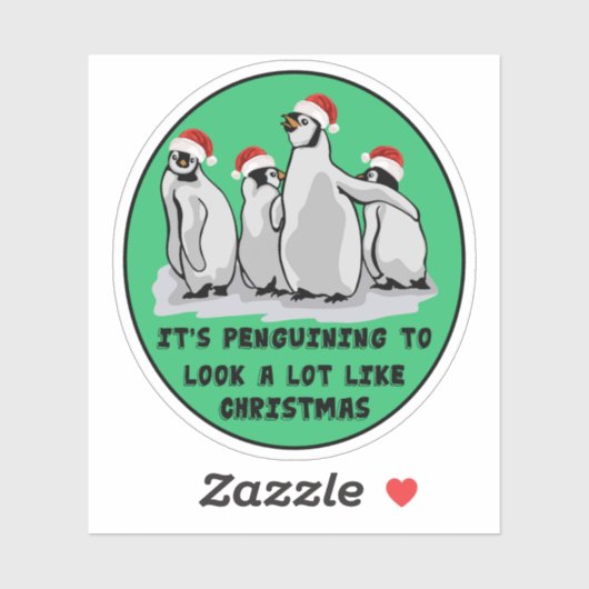 Het is pinguïn om veel te lijken op Kerstmis. Sticker (Vel)