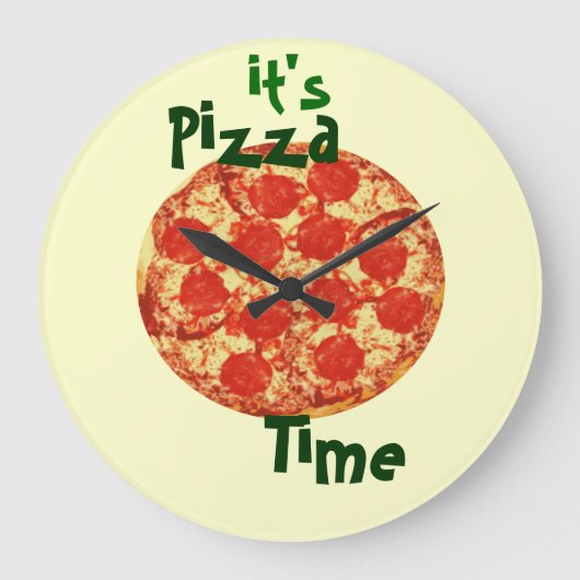 Het is Pizza Time Clock Grote Klok (Voorkant)