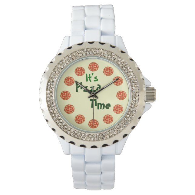 Het is Pizza Time Funny Horloge (Voorkant)