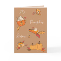 Het is pompoenseizoen | Herfst wenskaart