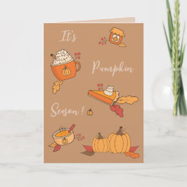 Het is pompoenseizoen | Herfst wenskaart Feestdagen Kaart