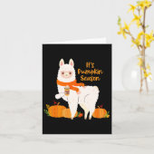 Het is Pompoenseizoen Lama Herfstbladeren Fall Cad Kaart (Gele Bloem)