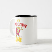 Het is Popcorn Time Funny Tweekleurige Koffiemok (Voorkant links)