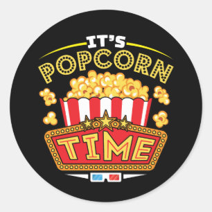 Het is Popcorn Time Ronde Sticker