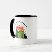 Het Is Prima Afvalbak Brand Mok (Voorkant links)
