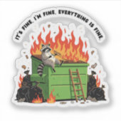 Het Is Prima Afvalbak Brand  Sticker (Voorkant)