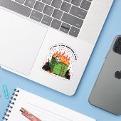Het Is Prima Afvalbak Brand  Sticker (Laptop met iPhone)