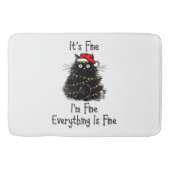 Het is prima Alles is mooi met Kerstmis Black Badmat (Voorkant)
