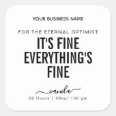 Het is prima Alles is prima Funny Candle Label (Voorkant)