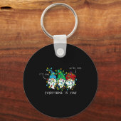 Het is prima Alles is prima Xmas Lights Gnome Chr Sleutelhanger (Voorkant)