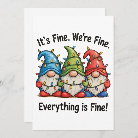 Het is prima dat alles goed is... feestdagenkaart (Voorkant / Achterkant)