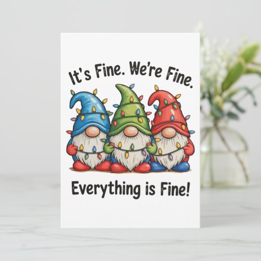 Het is prima dat alles goed is... feestdagenkaart (Staand voorkant)