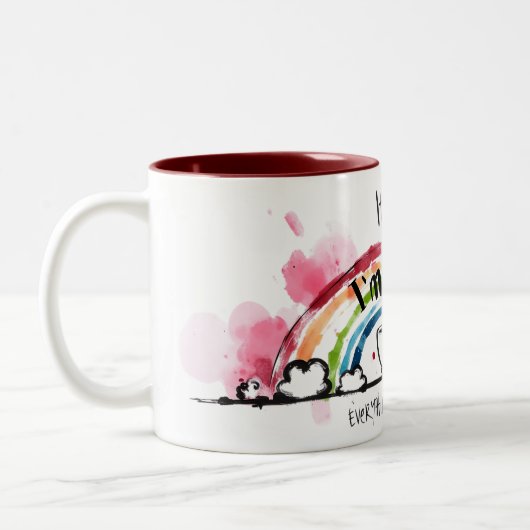 Het is prima dat ik alles goed vind. tweekleurige koffiemok (Links)