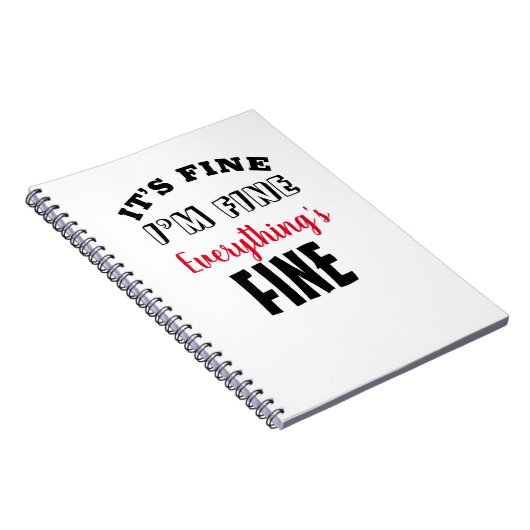 "Het is prima dat ik goed ben Alles is prima" Notitieboek (Rechterzijde)