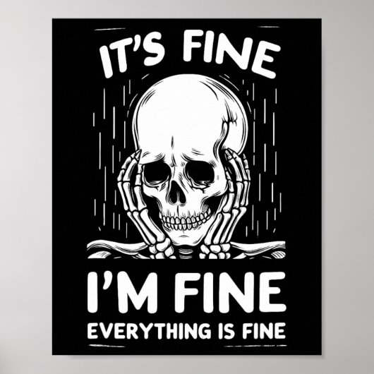 Het is prima ik ben prima alles is prima grappig s poster (Voorkant)