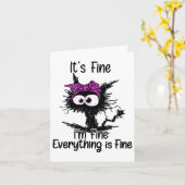 Het is prima ik ben prima alles is prima kat borst kaart (Gele Bloem)