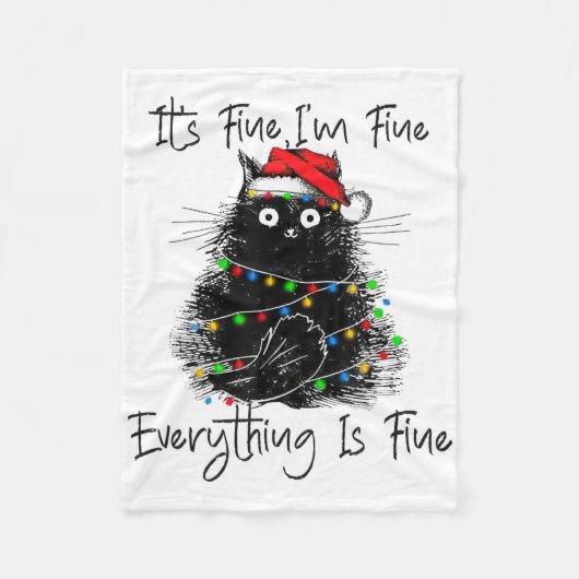 Het Is Prima Ik Ben Prima Alles Is Prima Kerstmis  Fleece Deken (Voorkant)