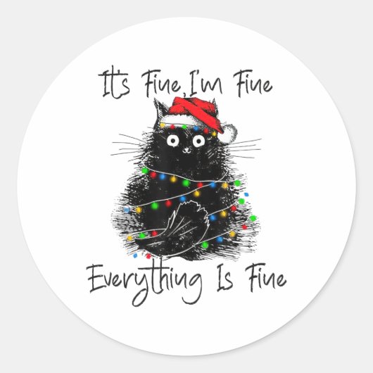 Het Is Prima Ik Ben Prima Alles Is Prima Kerstmis Ronde Sticker (Voorkant)
