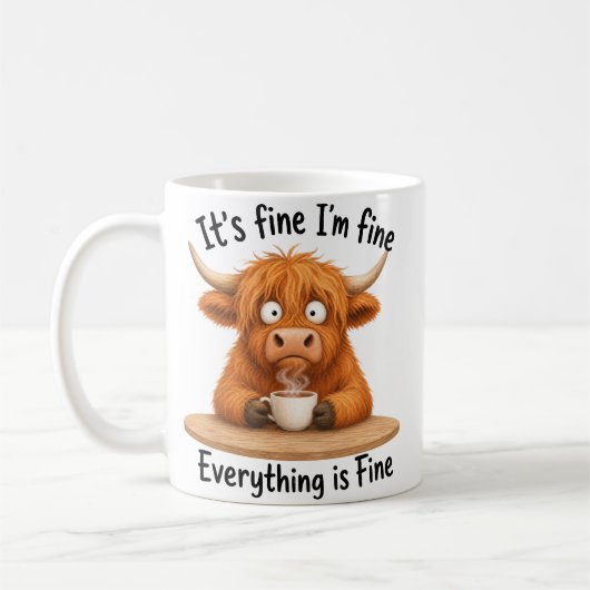 het is prima, ik ben prima, alles is prima koffiemok (Links)