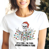Het is prima ik ben prima grappig Skeleton Kerstmi Tri-Blend Shirt